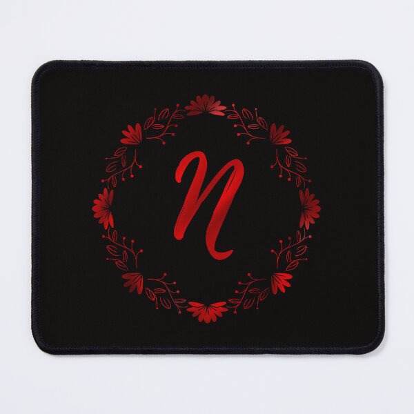 Item preview, N initial red flowers monogram - letter n / alphabet n / initial N designed and sold by stayartsy07.