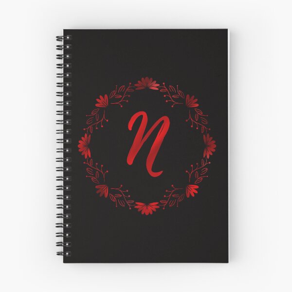 Item preview, N initial red flowers monogram - letter n / alphabet n / initial N designed and sold by stayartsy07.