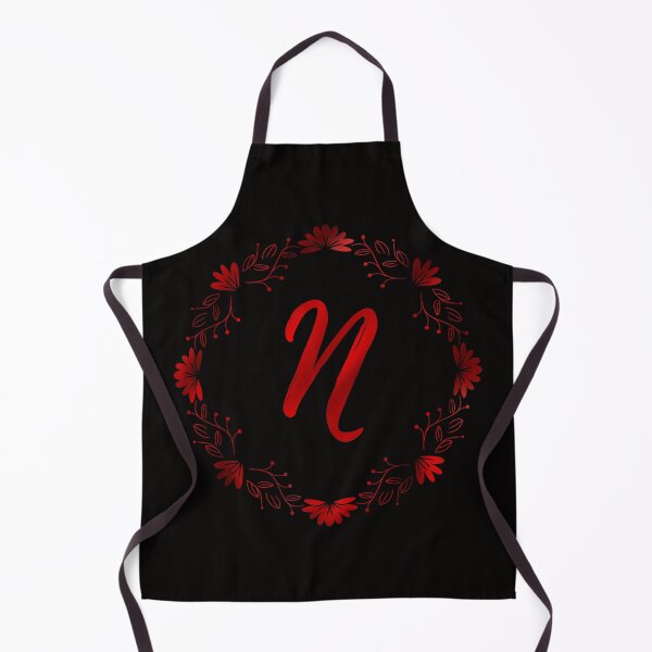 Item preview, N initial red flowers monogram - letter n / alphabet n / initial N designed and sold by stayartsy07.