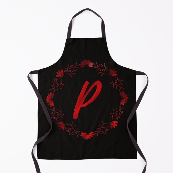 Aperçu de l'œuvre P monogramme initial de fleurs rouges - lettre p / alphabet p / initiale P créée et vendue par stayartsy07.