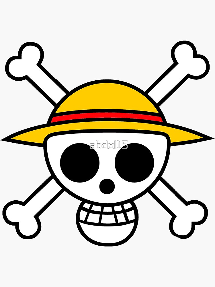 One Piece Luffy Straw Hat Pirate Skull Sticker