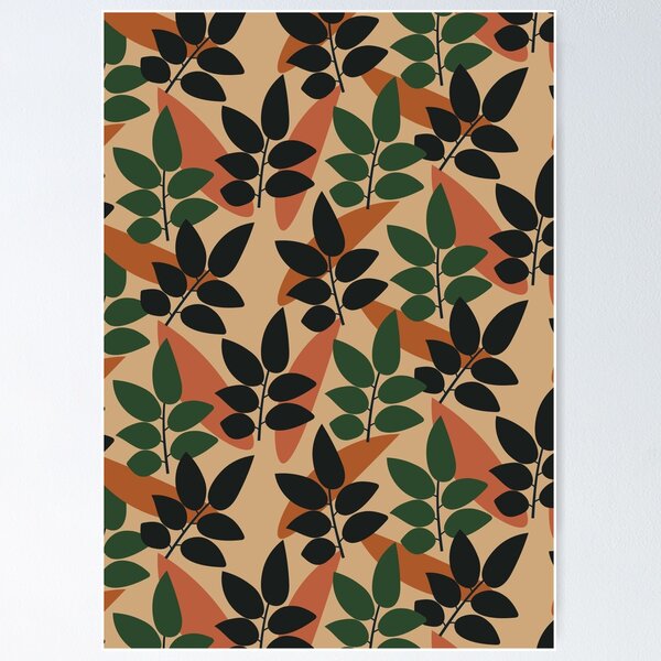 Item preview, Abstract Minimalist Leaves Pattern 2 designed and sold by technicolorable_art.