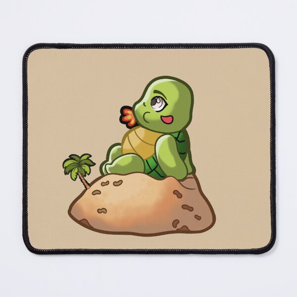 Item preview, turtle looking at the sky sitting on his island while eating a fish.  designed and sold by kitsuneins.