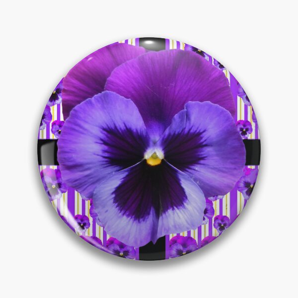 Item preview, PURPLE SPRING GARDEN PANSIES PATTEREN BLACK ART designed and sold by sharlesart.