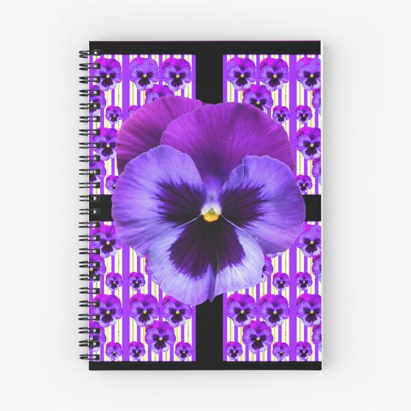 Item preview, PURPLE SPRING GARDEN PANSIES PATTEREN BLACK ART designed and sold by sharlesart.