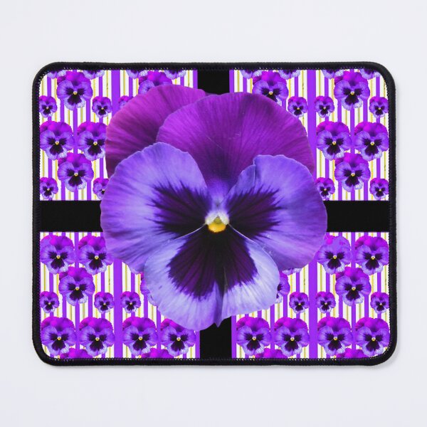 Item preview, PURPLE SPRING GARDEN PANSIES PATTEREN BLACK ART designed and sold by sharlesart.