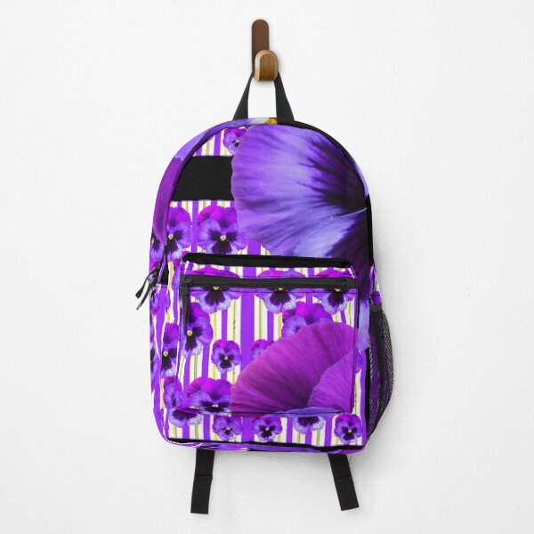 Item preview, PURPLE SPRING GARDEN PANSIES PATTEREN BLACK ART designed and sold by sharlesart.