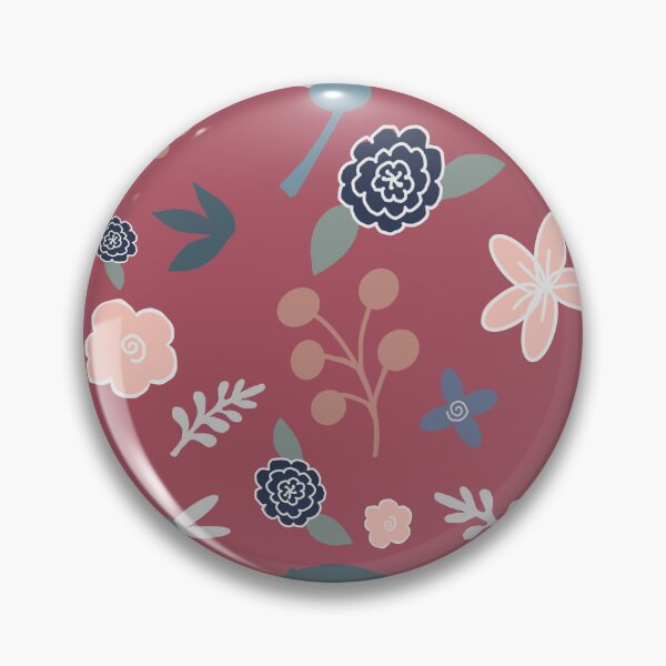 Item preview, Floral Repeat Doodle Pattern on Dusty Pink Background  designed and sold by Alima Designs.