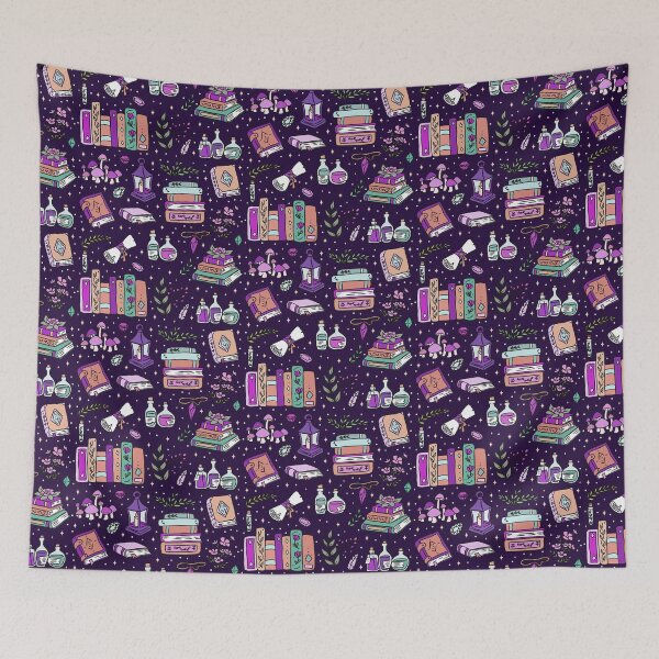 Item preview, Cute Fantasy books pattern - fantasy items for fantasy readers designed and sold by Yarafantasyart.