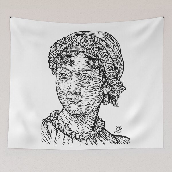 Item preview, JANE AUSTEN ink portrait .1 designed and sold by lautir.