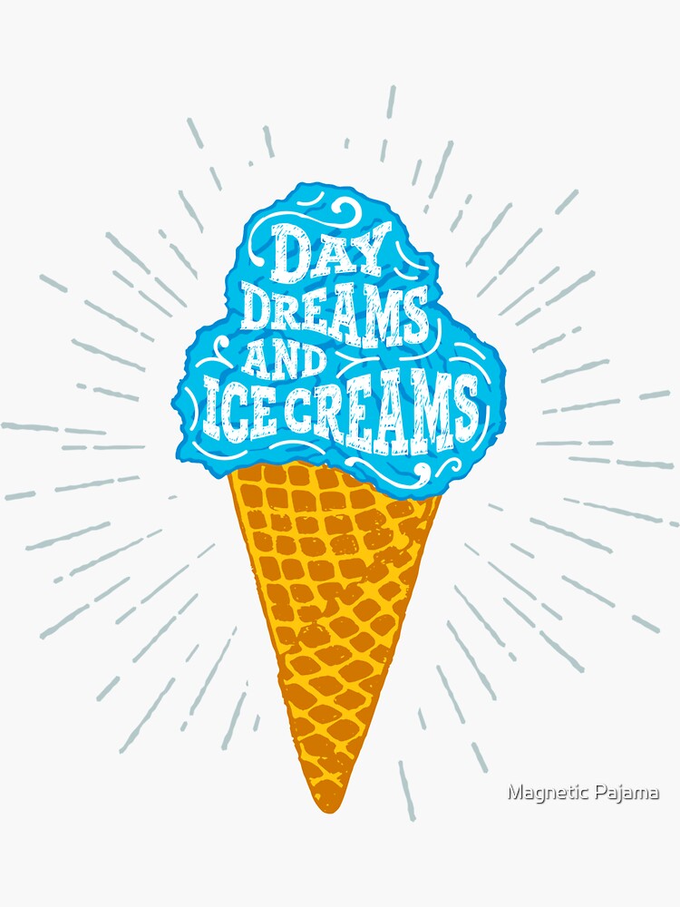 Day Dreams and Ice Creams // Ice Cream Cone with Blue Ice Cream by MagneticMama