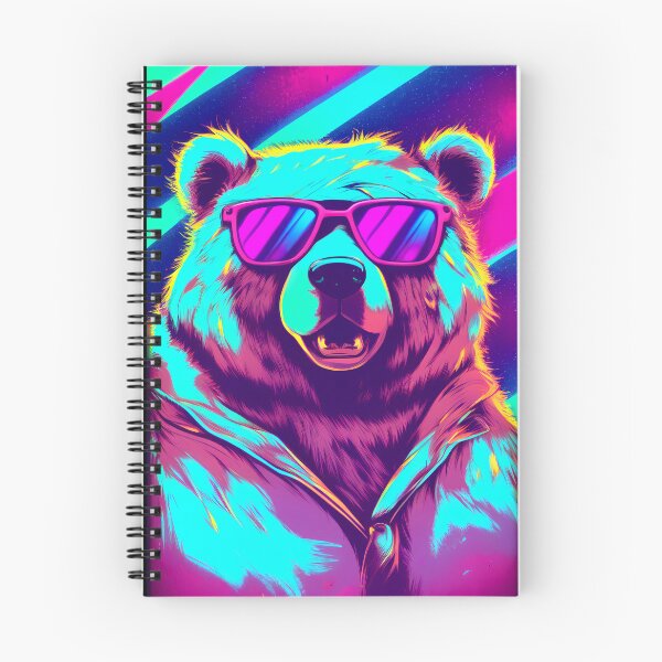 Item preview, Cool Bear, 80's Retrowave Art, Synthwave Style, Animal Art, Grizzly Bear designed and sold by SnorbelDesign.