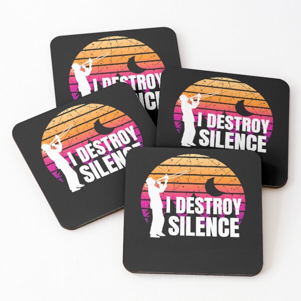 Item preview, I Destroy Silence Funny Musician Trombone Jazz Player Jokes designed and sold by YoungESC.
