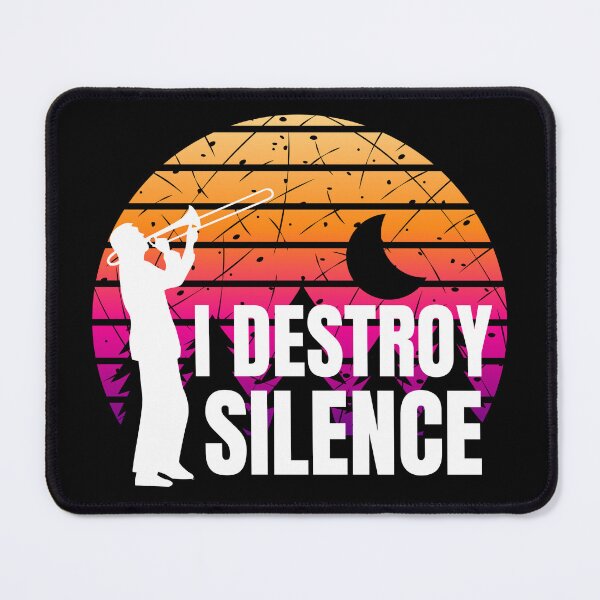 Item preview, I Destroy Silence Funny Musician Trombone Jazz Player Jokes designed and sold by YoungESC.