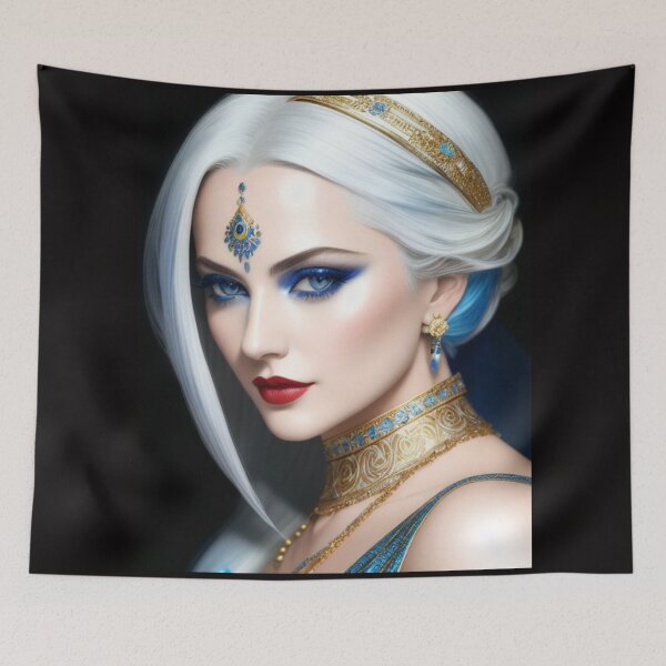 Item preview, Beautiful Goddess with white hair Ai Generated Art designed and sold by Medly.