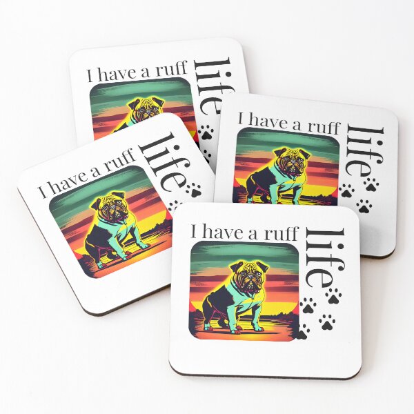Item preview, I have a ruff life – cute bulldog in front sunset  designed and sold by The Design Trendz.