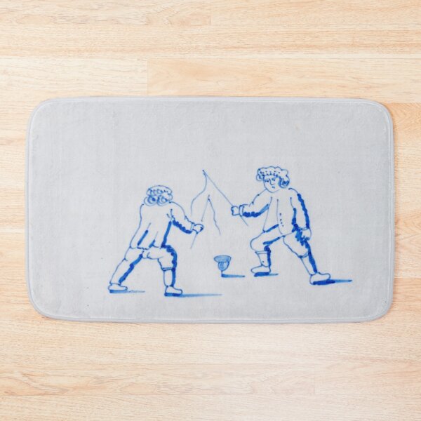 Item preview, Antique seventeenth century Delft blue and white tile with two boys spinning a top designed and sold by Photopat.