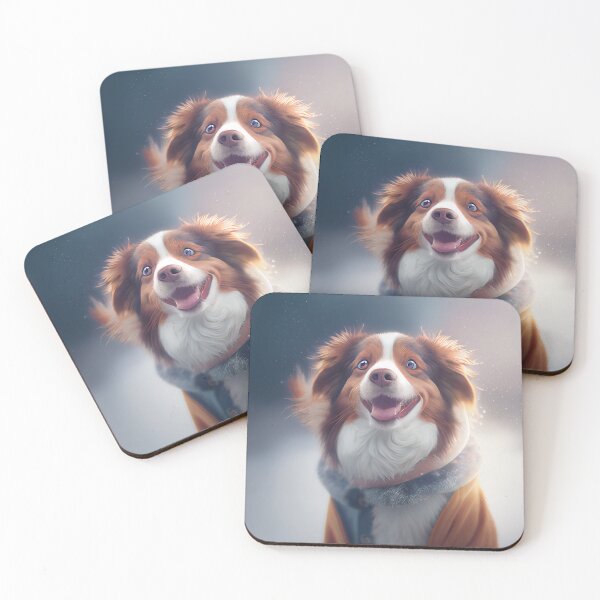 Item preview, Happy dog wearing coat snow, portrait designed and sold by Plessmo.