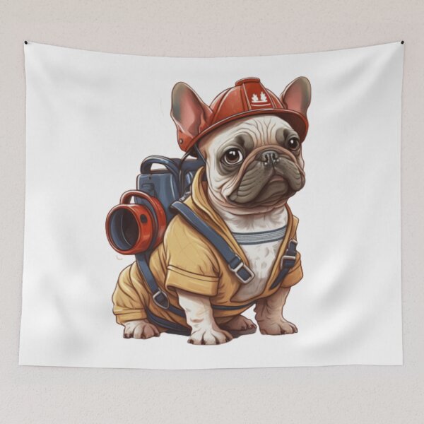 Item preview, Frenchie the Firefighter French Bulldog designed and sold by PetsEnough.