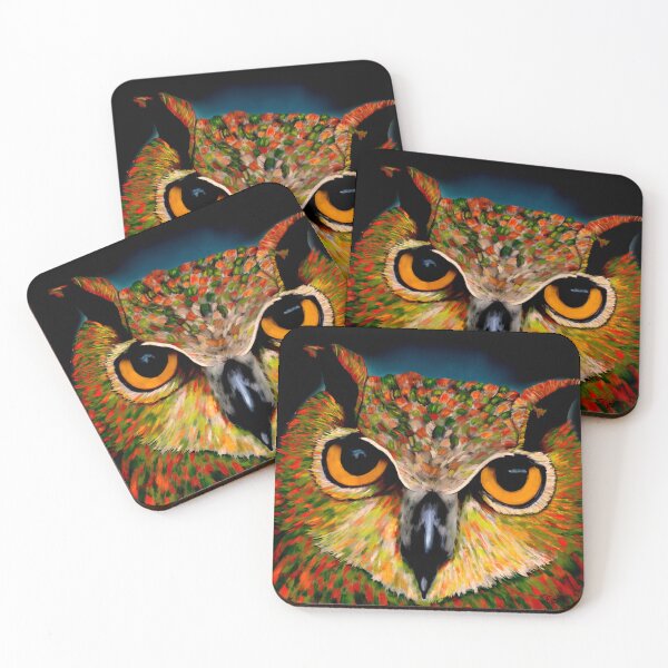 Item preview, Owl in Red and Green - Spirit Animal - Power Animal designed and sold by Connys Colorful World.