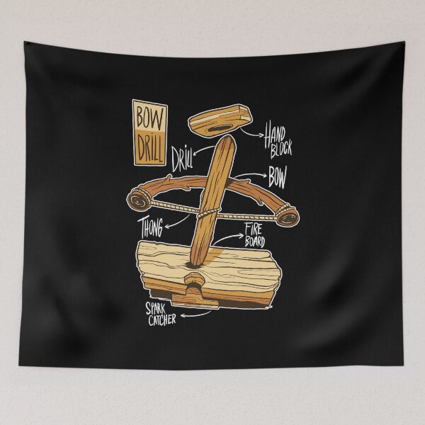 Item preview, Bow Drill Fire Scheme Bushcraft Art For Suvivalists designed and sold by MrEddie10.