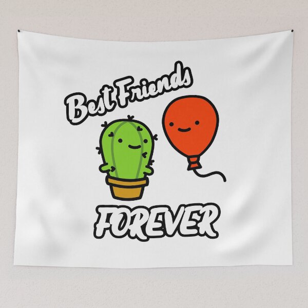 Item preview, Cactus and Balloon Best Friends Forever White funny cactus designed and sold by RiciPaneto.