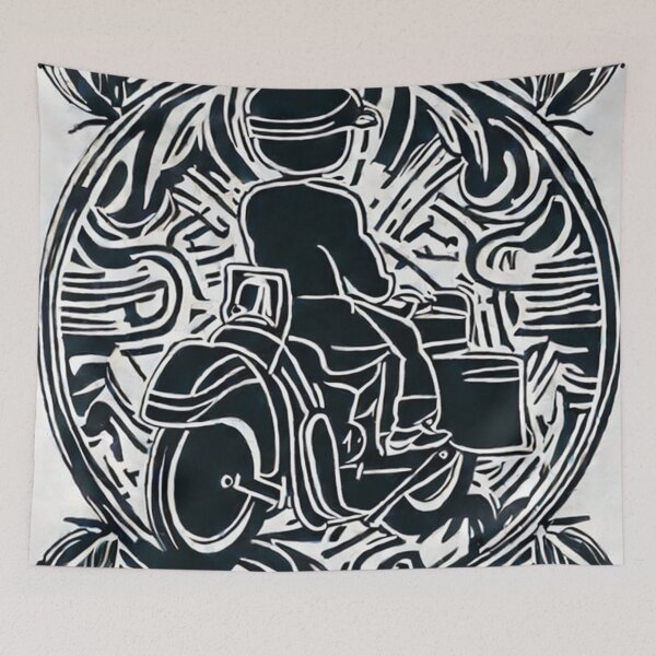 Item preview, Man riding motorcycle designed and sold by doomwalker2010.