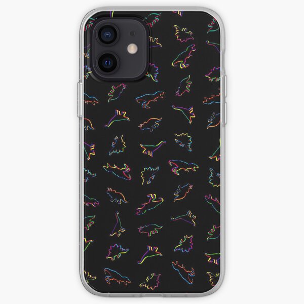 CMYK Dinosaurs (black) iPhone Soft Case