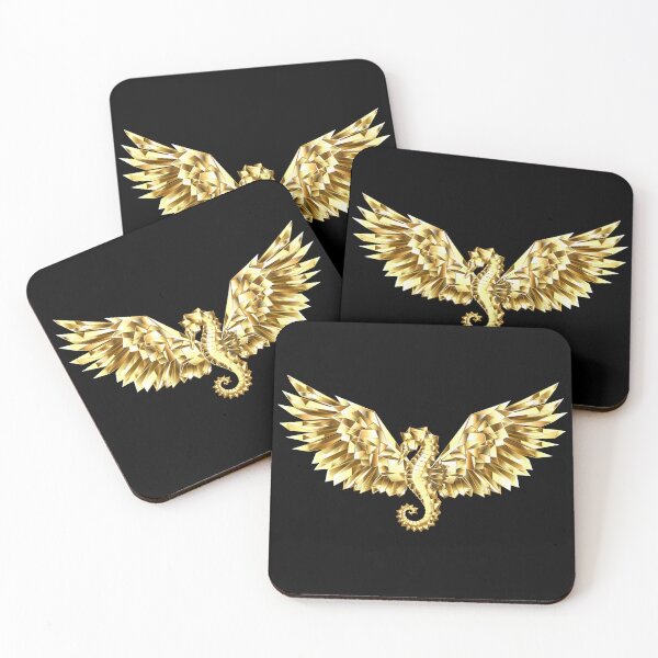 Item preview, golden seahorse wings crystal, Gift idea gold wings, stylish, Original gift, Cool designed and sold by Ksmith-Style.