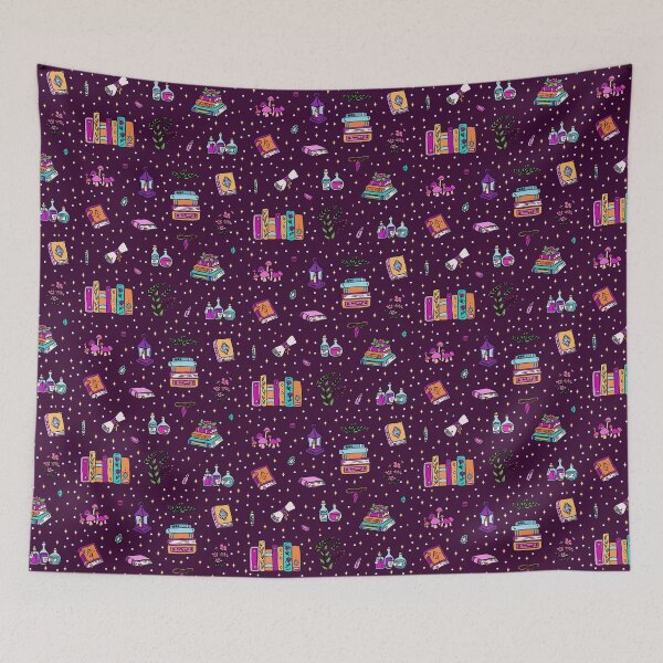 Item preview, Cute Fantasy books pattern  designed and sold by Yarafantasyart.