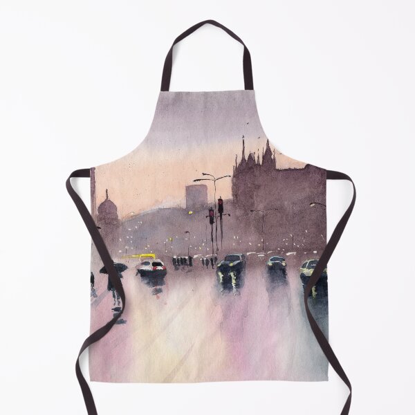 Item preview, Watercolor rainy cityscape of Mumbai designed and sold by MaryWatercolor.