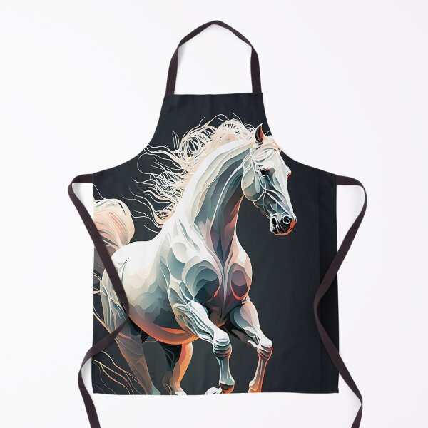 Item preview, White Arabian Horse Riding Lover Abstract Art Classic designed and sold by WalldeMar.