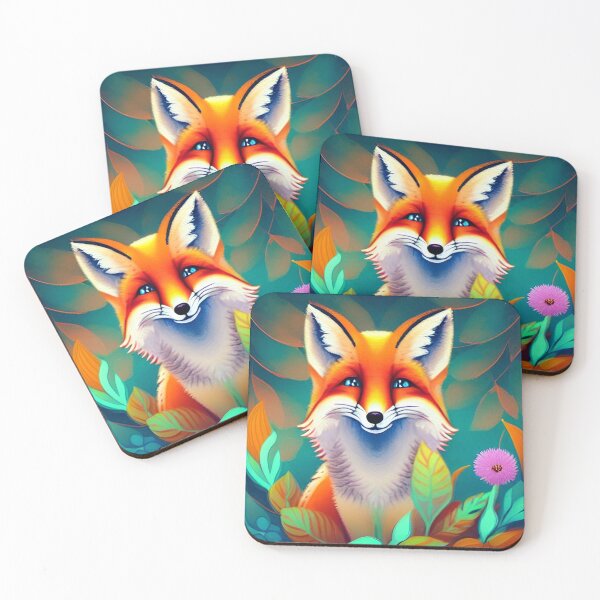 Item preview, Smiling Fox - Popping Up from the Plants designed and sold by ArtistsQuest.