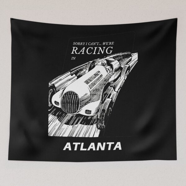 Item preview, I can't we're racing in Atlanta, USA - Motorsport Car Racing Raceway Vintage Poster designed and sold by Vintage-TM.