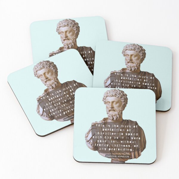 Item preview, Marcus Aurelius colorful portrait and quote: This is the mark of perfection of character— designed and sold by artbleed.