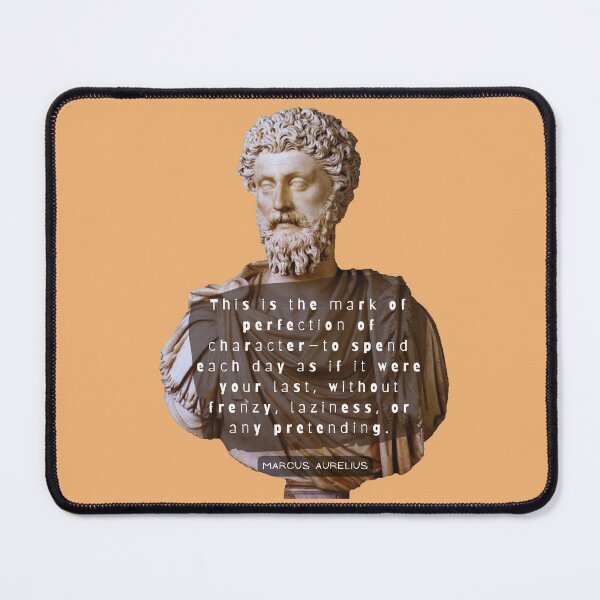 Item preview, Marcus Aurelius colorful portrait and quote: This is the mark of perfection of character— designed and sold by artbleed.