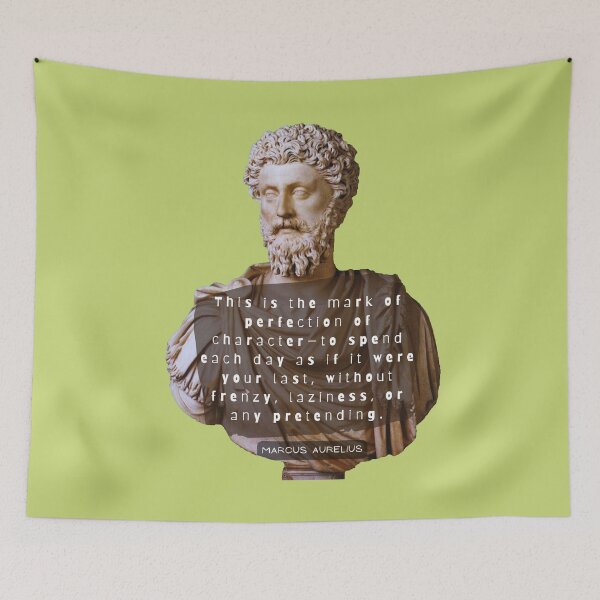 Item preview, Marcus Aurelius colorful portrait and quote: This is the mark of perfection of character— designed and sold by artbleed.