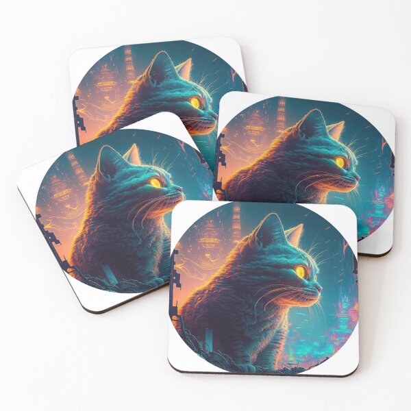 Item preview, Deep thinker cat on future tech designed and sold by DesignVentures.