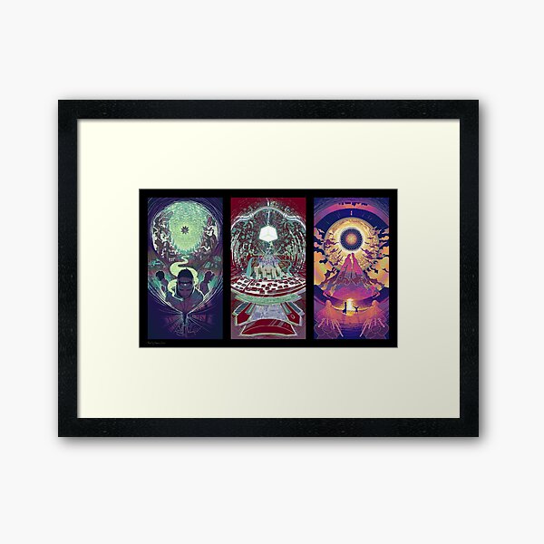 Neuromancer Triptych Framed Art Print