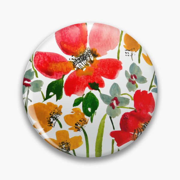 Artikelvorschau, Aquarellblumen mit tiefem Rosa und Rot entworfen und verkauft von JuniperWD.