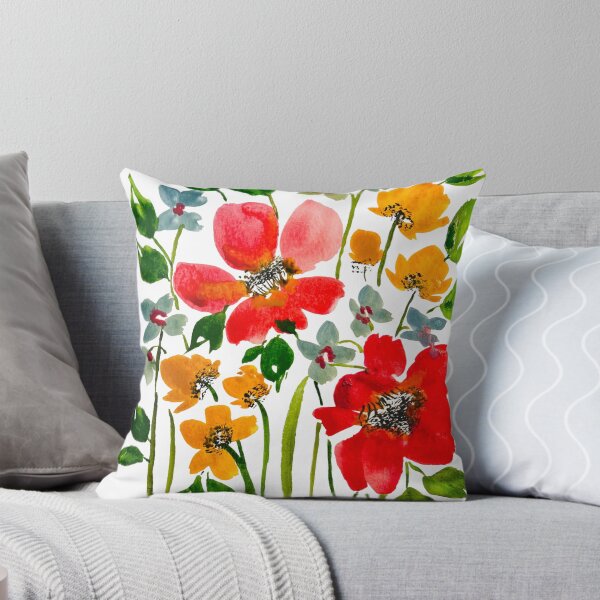 Item preview, Watercolor Flowers with Deep Pink and Red designed and sold by JuniperWD.