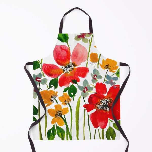 Aperçu de l'œuvre Fleurs aquarelles avec rose foncé et rouge créée et vendue par JuniperWD.