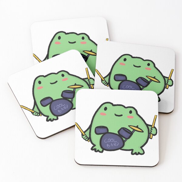 Item preview, cute frog with drums designed and sold by sticky-turtle.