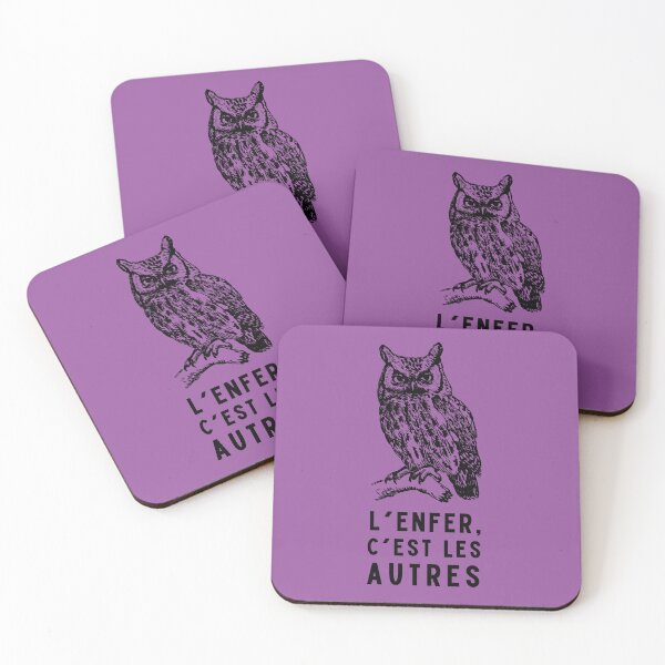 Item preview, Copy of owl with a sartre quote: L'enfer c'est les autres designed and sold by artbleed.