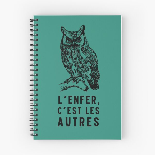 Artikelvorschau, Kopie der Eule mit einem Sartre-Zitat: L'enfer c'est les autres entworfen und verkauft von artbleed.