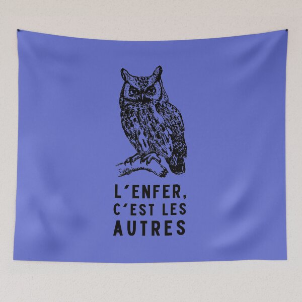 Item preview, Copy of owl with a sartre quote: L'enfer c'est les autres designed and sold by artbleed.