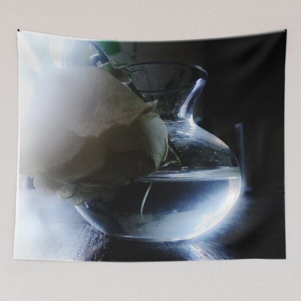 Item preview, Wilted Iceberg Rose in Small Glass Vase designed and sold by Nalinne Jones.