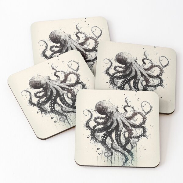 Item preview, Octopus Ink Drawing designed and sold by WalterWhatFace.