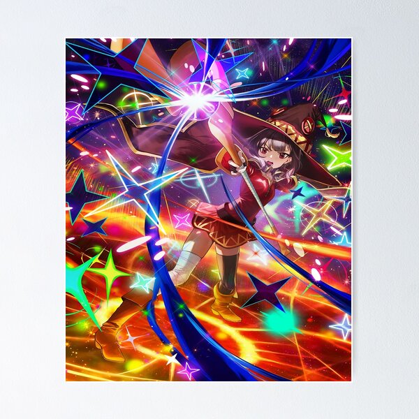 Megumin Konosuba Anime' Poster, picture, metal print, paint by Ruzerin