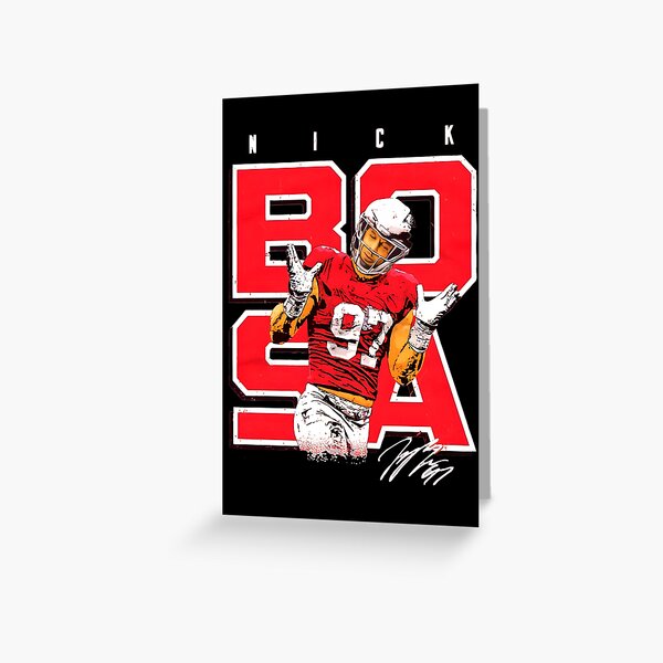 Nick Bosa Red Greeting Card by Richard Miller